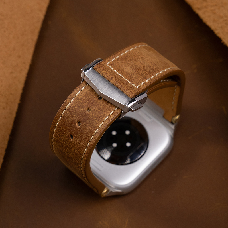 Luxury Watch Apple Bands - Luxury Leather Sport Band For Apple