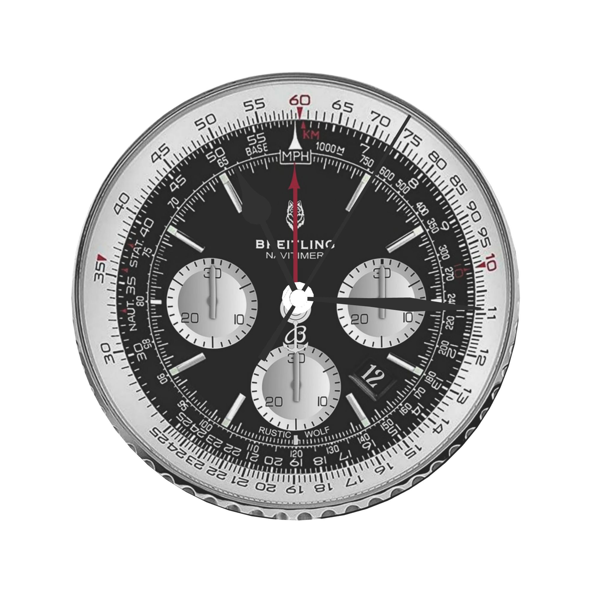 Luxury Watch Wall Clock - Black Luxury Watch Face Wall Clock