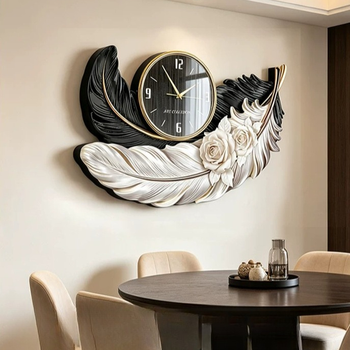High-end Feather Design Wall C - Luxury Watch Wall Clock recension och pris