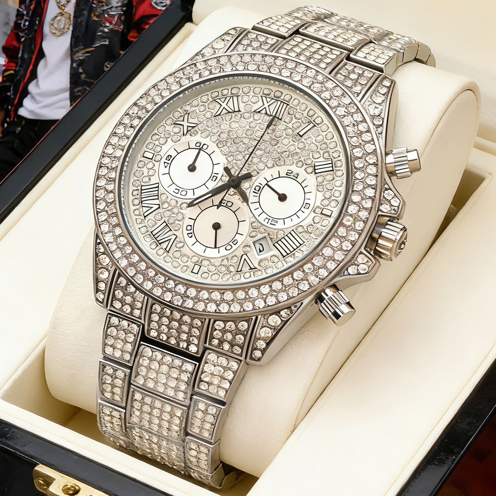 NO Logo Silver Gold Full Diamo - Luxury Watch And Jewelry Brand recension och pris