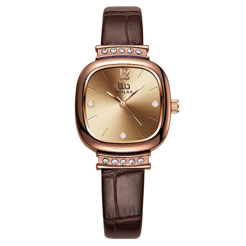 Women's Rose Gold Square Watch - Luxury Watch With Leather Strap recension och pris