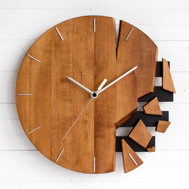 Round Silent Wall Clocks Woode - Luxury Watch Wall Clock recension och pris