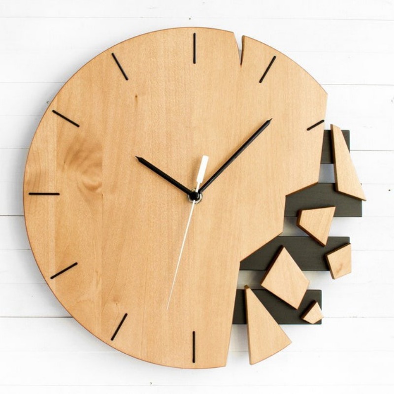 Round Silent Wall Clocks Woode - Luxury Watch Wall Clock recension och pris