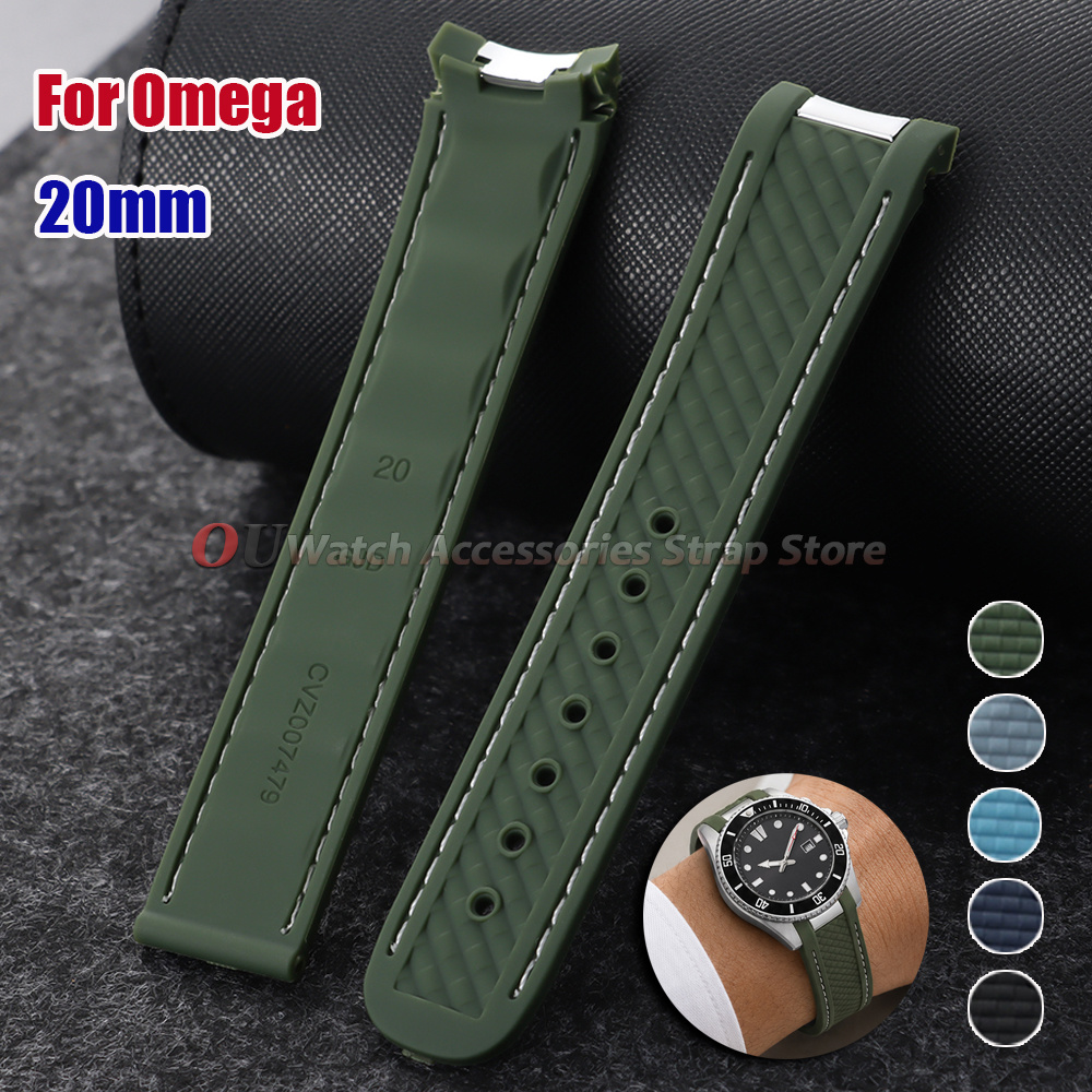 Curved End Silicone Watch Stra - Omega Watch Seamaster recension och pris