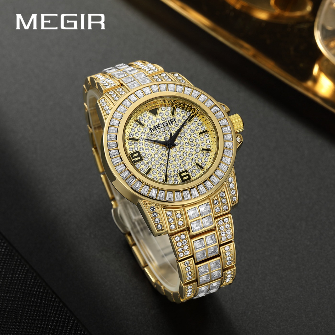 MEGIR Luxury Diamond Watches U - Luxury Watch Strap recension och pris