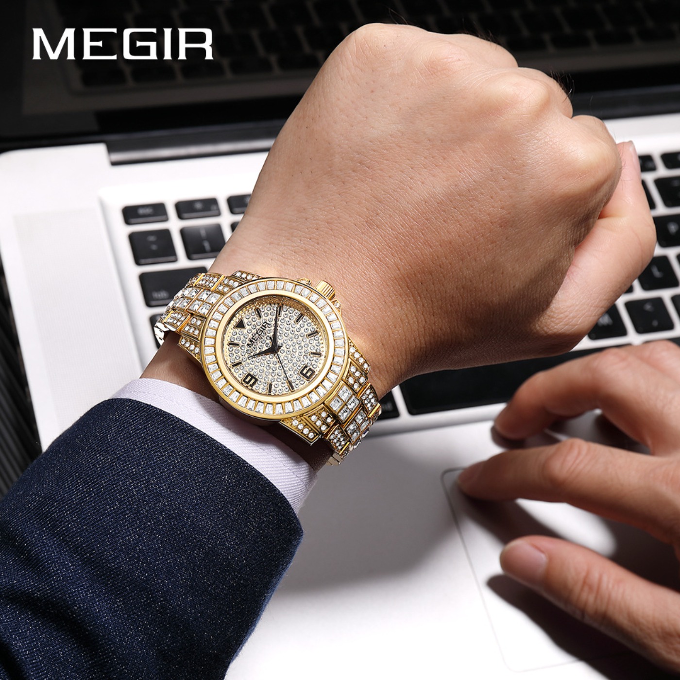MEGIR Luxury Diamond Watches U - Luxury Watch Strap recension och pris