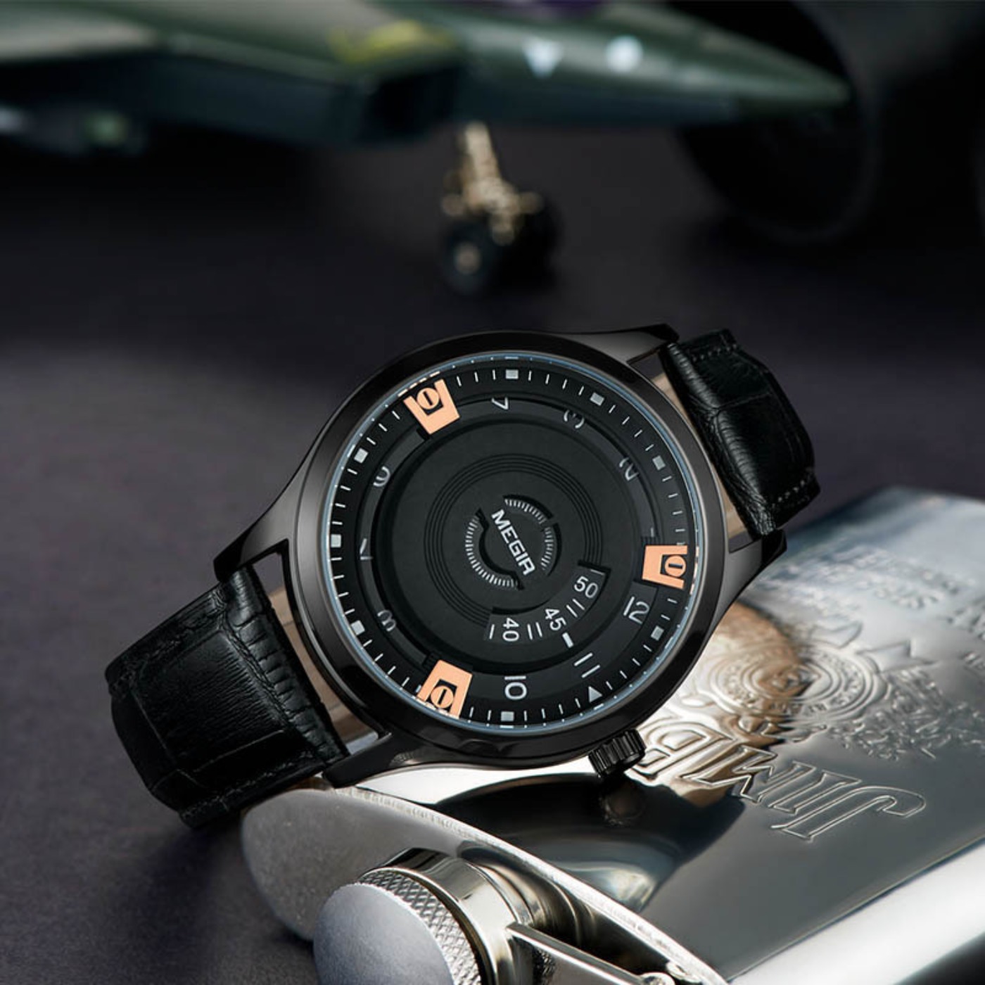 MEGIR Men Watches Luxury Leath - Luxury Watch With Leather Strap recension och pris