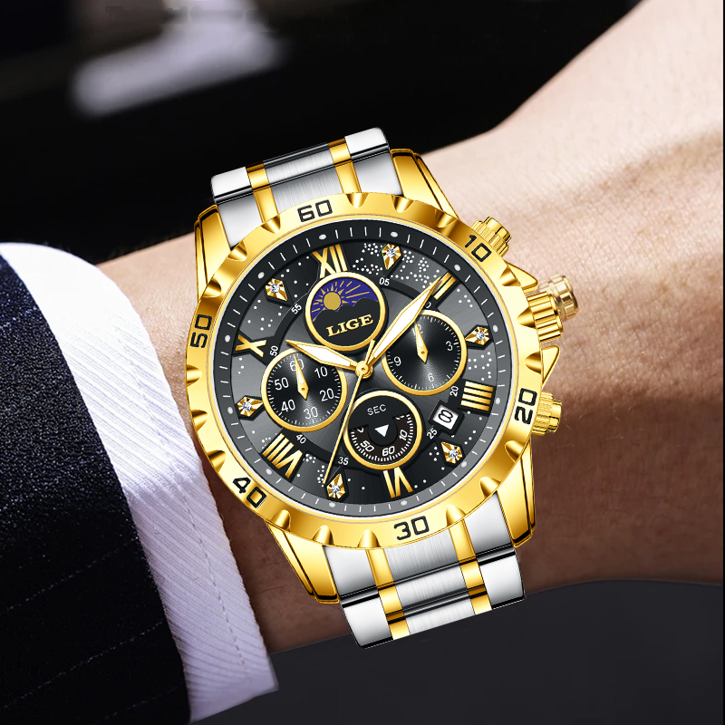 LIGE Top Brand Luxury Quartz M - Luxury Watch Hand recension och pris