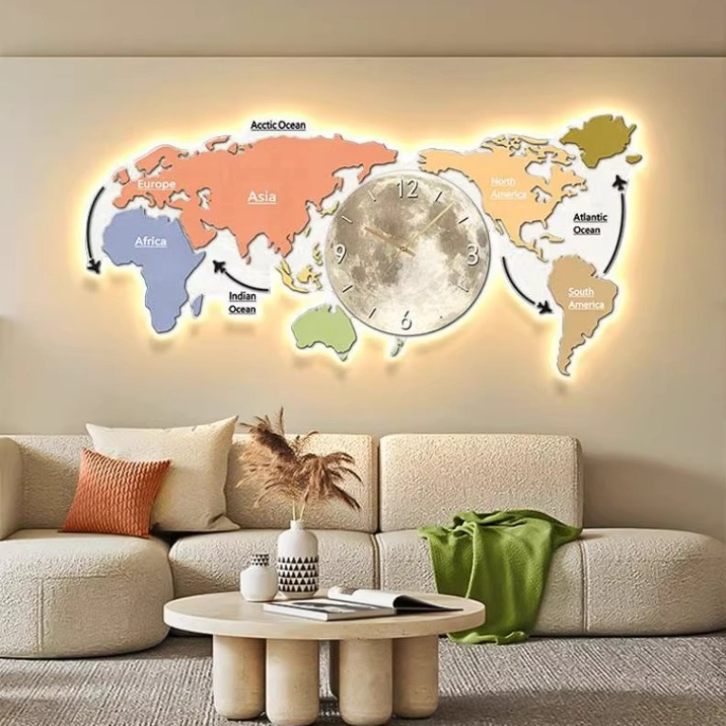 World Map Glowing Wall Clock L - Luxury Watch Wall Clock recension och pris