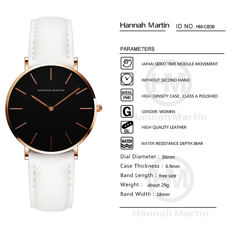Hannah Martin Hot New Ms Fashi - Luxury Watch With Leather Strap recension och pris